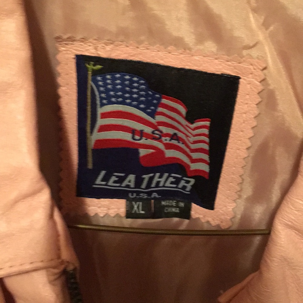 A pink leather jacket